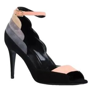 PIERRE HARDY 'Roxy' Color-block suede sandals Pump  size 37 (US 7)